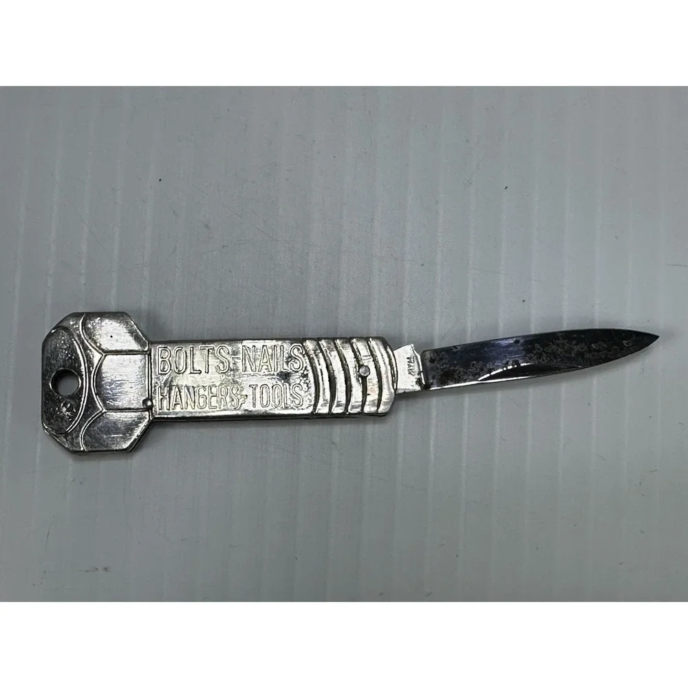 Vintage Abco Hardware Advertising Key Ring Knife Bolt Design Made‎ In Italy